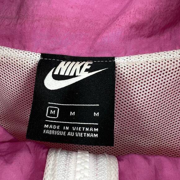 NIKE Pink Blue White Icon Clash Track Windbreaker Jacket Women’s Size Medium - Picture 10 of 11